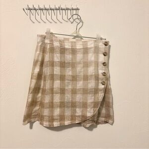 Madewell Linen Plaid Mini Skirt